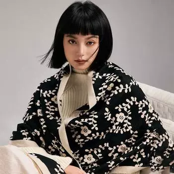 Простой стиль лесной контрастный двухсторонний шарф зимний высококачественный теплый платок 185cm коричневый