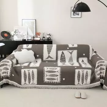 Простой стиль мультяшный жаккардовый шенилловый чехол для дивана ткань на все времена двухстороннее полотенце для дивана чехол для дивана одеяло для дивана 180*130cm