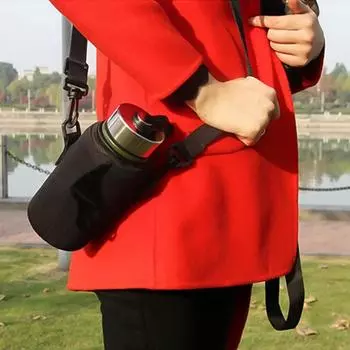 Простой стильный термочехол для чашки с регулируемой ручкой и ремешком, держатель для бутылки для фитнес-термокружек 6.5*15.5cm