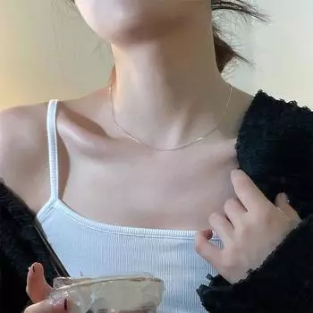 Простой стиль с простой цепочкой из змеиной кости, ожерелье из стерлингового серебра 925 пробы, ювелирные изделия для женщин, высококачественное ожерелье 925 silver