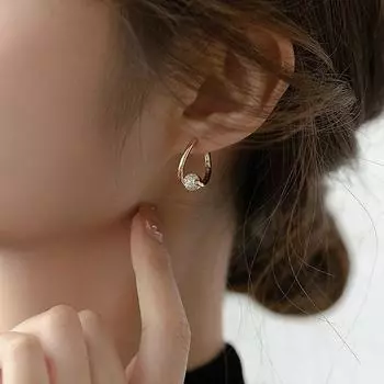 Простой стиль, стильные серьги-кольца, женские повседневные носимые украшения с блестящим цирконием, серебряные аксессуары для женщин A3