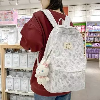 Простой студенческий школьный женский повседневный рюкзак фиолетовый