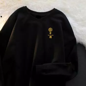 Простой свитер из чистого хлопка с героями мультфильмов, мужской свитер с круглым вырезом, осенне-зимний тяжелый свободный топ, студенческий внутренний пуловер, пальто M