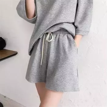 Простой свободный повседневный костюм для женщин на лето, новая футболка с короткими рукавами для женщин в студенческом стиле, комплект из двух предметов M белый