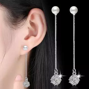 Простой темперамент, преувеличенная вспышка, любовь, окно, кубик Рубика, сахарные серьги, бахрома, жемчужные длинные серьги, женские украшения для ушей