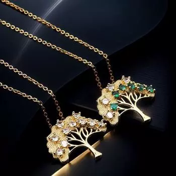 Простой титановый стальной цвет циркония Древо жизни премиум ожерелье женский кулон ключичная цепочка аксессуары