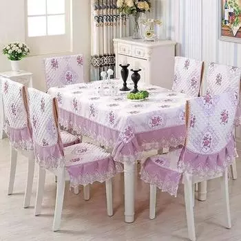 Простой тканевый обеденный стол, бытовой универсальный чехол на стул, современный прямоугольный тканевый обеденный стол, чехол на стул и подушка Chair 1 cover 1 back