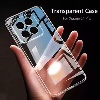Простой тонкий мягкий прозрачный чехол из ТПУ Transaprent для телефона Xiaomi 14 Pro Xiaomi14 Pro 5G For Xiaomi 14 прозрачный