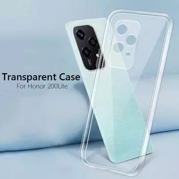 Простой тонкий мягкий прозрачный чехол из ТПУ для телефона Honor 200 Lite Honor200Lite, чехол Fundas Capa For Honor 200 Lite чистый
