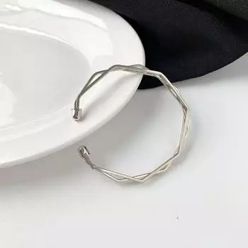 Простой трехслойный дизайн, нерегулярный геометрический браслет, металлический браслет с отверстием, регулируемый браслет, ювелирное изделие, подарок серебряный