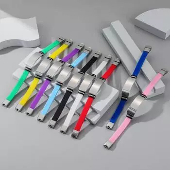 Простой унисекс металлический силиконовый браслет на запястье пара ювелирных изделий подарок розовый