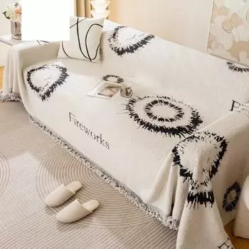 Простой универсальный чехол для дивана на четыре сезона, полотенце, подушка для дивана, эластичный чехол, зимний плюшевый нескользящий чехол для дивана 180-130cm