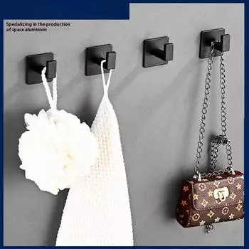 Простой утолщенный сплошной крючок для ванной комнаты, креативный непробивной настенный крючок для одежды