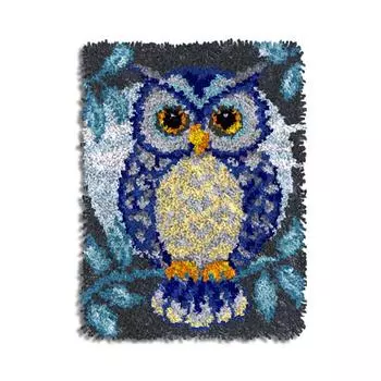 Простой в освоении набор для изготовления коврика с крючком-защелкой Красивый ковер-сова для домашнего использования Набор для изготовления коврика с крючком-защелкой в виде совы Простой в использовании