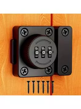 Простой в установке металлический кодовый замок для шкафов и ящиков — ключ не требуется, беспроводной и подходит для однодверных применений Black Combination Lock