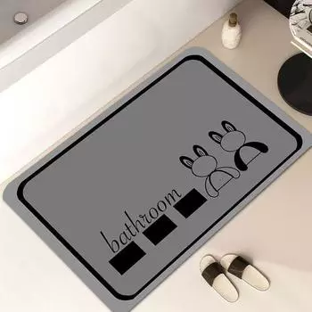 Простой входной мягкий диатомовый грязевой коврик Advanced Sense для туалета, нескользящий коврик для двери ванной комнаты, впитывающий грязевой коврик 60 * 90cm