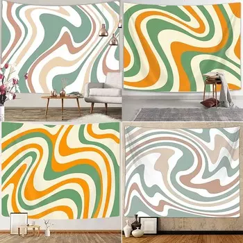 Простой волнистый полосатый фон ткань офис гостиная гобелен украшение стены дома гобелен 100x75cm