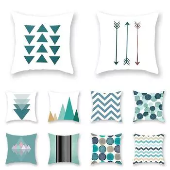 Простой зеленый геометрический принт, роскошное украшение для дома, наволочка для гостиной, дивана, автомобиля, наволочка 40x40cm