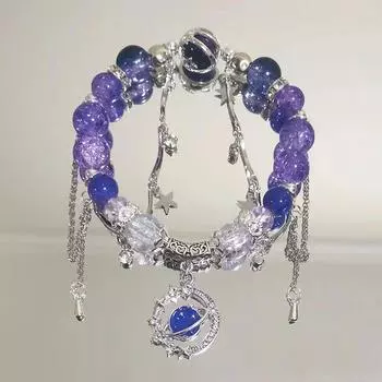 Простой женский юрист первого класса Interstellar фиолетовый браслет кисточка бисерный браслет ювелирные изделия подарок