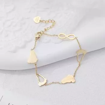 Простой золотой браслет из нержавеющей стали в европейском и американском стиле