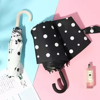 Простой зонт от солнца Женский солнцезащитный зонт с защитой от солнца и ультрафиолета Маленький и удобный изогнутый крючок-ручка Зонт от солнца и дождя 21 inch