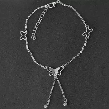 Простота, богемные полые ножные браслеты с бабочками для женщин и девочек, регулируемый браслет на щиколотке, летняя пляжная цепочка для ног, ювелирные изделия серебряный