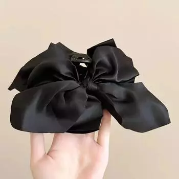 Простота черно-белая большая заколка-бант для волос для женщин элегантная заколка для хвостика модная девушка зажим для волос аксессуары для волос