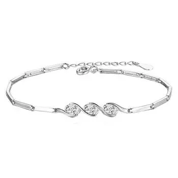 Простота, индивидуальность, холодность, модная интернет-знаменитость, милый браслет лучшего друга с легкой инкрустацией цирконом Adjustable size