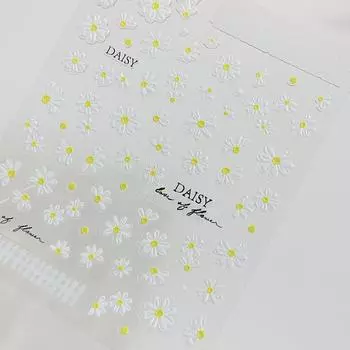 Простота Изысканный Цветок Маргаритки Рельефный 3D Наклейка Весна Лето Наклейка Для Ногтей Украшения Наклейка Маникюр Сделай Сам as the picture