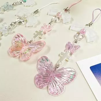 Простота красочный брелок-бабочка креативный милый кулон милый телефон ремешки украшения для рюкзака аксессуары подарки розовый