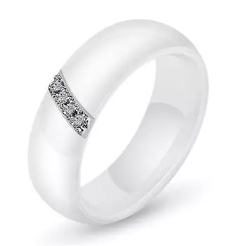 Простота любителей Кольцо Мода Простой Черный Свадьба Круглый Подарок Белый Годовщина Девушка Ювелирные Изделия Керамика 6 чёрный