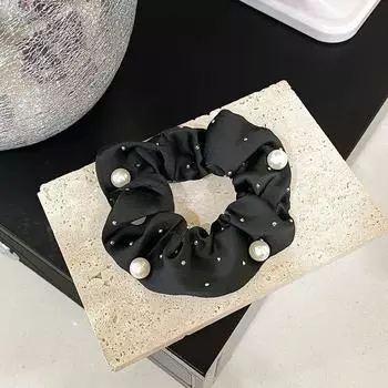 Простота Тканевая Жемчужная Резинка для Волос для Женщины Элегантная Без Повреждения Волос Резинки для Волос Модная Девушка Высокий Хвост Скранчи