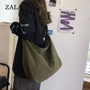 Простота, винтажная холщовая сумка через плечо большой вместимости, повседневная сумка, женские сумки, винтажные холщовые хлопковые сумки на плечо, холщовая большая сумка бежевый