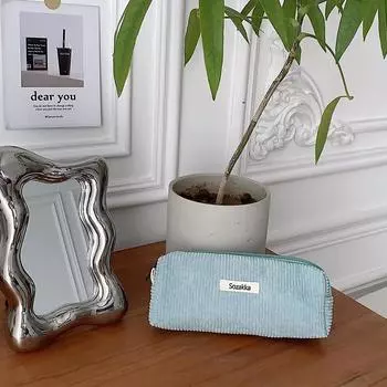 Простота вместимости ретро-пенал, эстетичный однотонный пенал, косметичка, сумка для хранения школьных принадлежностей абрикосовый