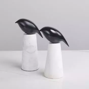 Простые абстрактные черные толстые птицы украшения лоток продажа офис модель комната кабинет мебель для дома мягкие украшения