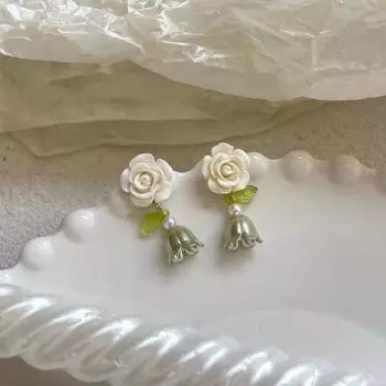 Простые акриловые серьги с цветами для женщин, милые элегантные модные украшения для девочек