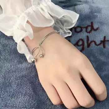 Простые элегантные двухслойные цепочки в виде змеи, небольшой кулон-колокольчик, браслеты из нержавеющей стали для женщин, темпераментные ювелирные изделия на запястье, женские