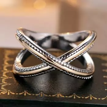 Простые элегантные серебряные золотые геометрические крестообразные кольца для женщин, модные винтажные свадебные украшения, подарок 6 серебряный