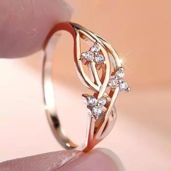 Простые элегантные золотые полые цветочные кольца для женщин этническое свадебное кольцо свадебные украшения 6 золотой