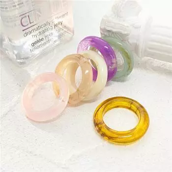 Простые эстетические ацетатные тонкие круглые кольца Grace для женщин и девочек, ювелирные изделия, подарки унисекс, подвески из смолы, акриловое кольцо