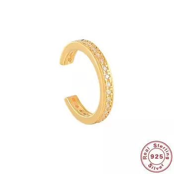 Простые атмосферные ветры S925 стерлингового серебра С-образной формы с широким циферблатом Классические простые серьги-клипсы Серьги-клипсы для ушей 925 Silver