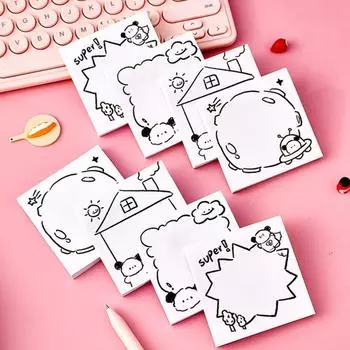 Простые белые липкие заметки, креативная бумага для сообщений, удобный блокнот для студентов Style 2