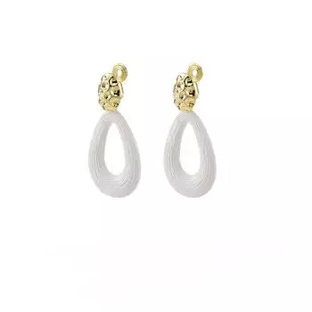 Простые белые металлические длинные модные серьги с каплями воды, противомоскитные зажимы для ушей без отверстий для ушей