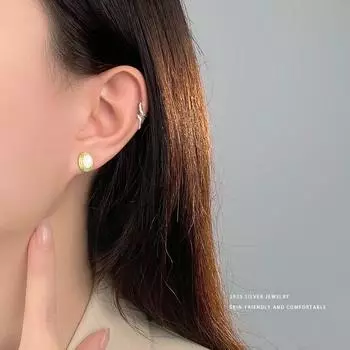 Простые белые овальные серьги из ракушек для женщин, геометрические серьги в холодном стиле и серьги