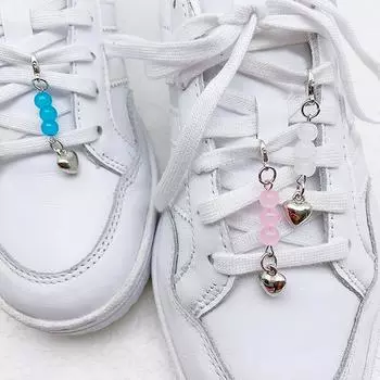 Простые бисерные сердечки для обуви, украшения в виде пряжки для обуви, аксессуары для девочек, украшения для обуви своими руками as the picture