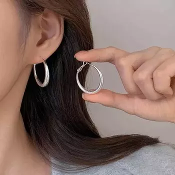 Простые большие круглые серьги-кольца для женщин, модные матовые геометрические серьги-подвески, ювелирные изделия, подарки как