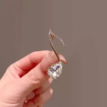 Простые броши в форме музыкальных нот для женщин, роскошные хрустальные броши, булавки, модные концертные украшения, булавки для лацканов музыкантов, новые подарки PD2063