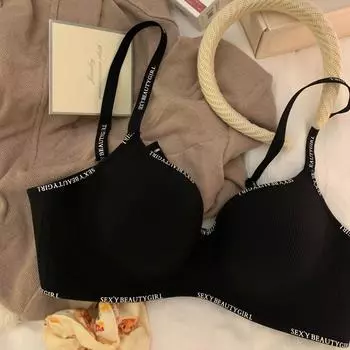 Простые бюстгальтеры для женщин, нижнее белье с эффектом пуш-ап, сплошные бюстгальтеры с чашечками 3/4, мягкие дышащие бюстгальтеры для девочек, слинг, открытая спина, беспроводные 32/70AB