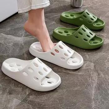 Простые, цельные, полые, водонепроницаемые, дышащие, удобные, нескользящие, быстросохнущие, для дома, летние сандалии для пары с толстой подошвой 36-37 белый