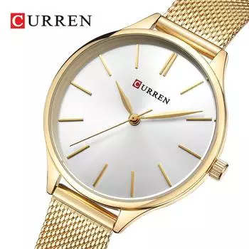 Простые часы CURREN, распродажа, наручные часы, женские брендовые модные платья, женские часы-браслет, часы из розового золота, подарки